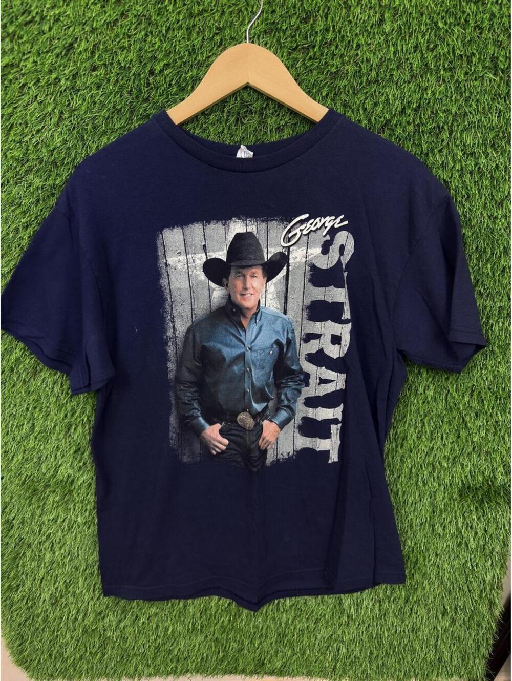 2014 George Strait The Cowboy Rides Away Tour Double Sided T-Shirt Navy